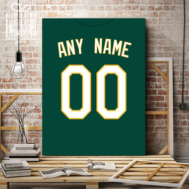 Oakland Jersey Custom Canvas Print Wall Art for Boy Girl Men Women Baseball Personalized Canvas Art